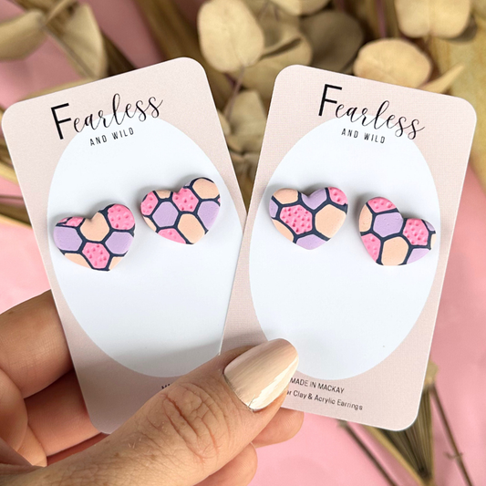 Large Heart XOXO Stud