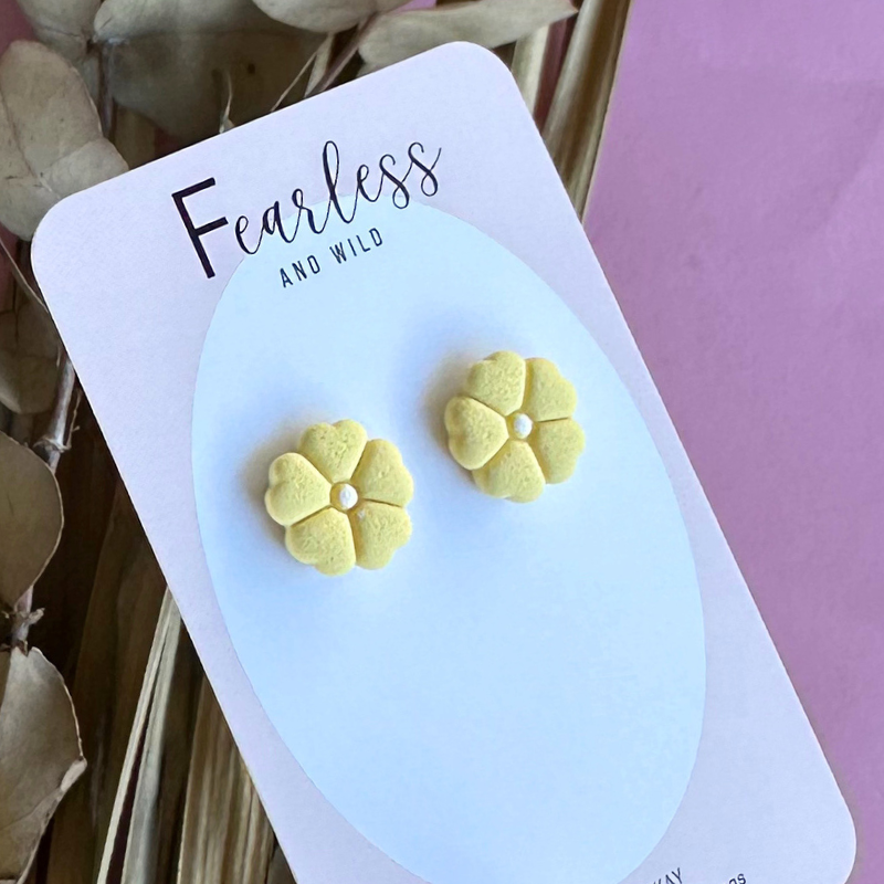 Yellow Petal Studs