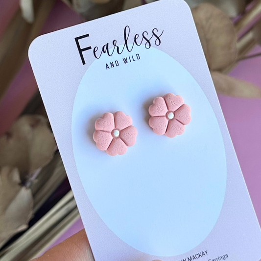 Soft Apricot Petal Studs