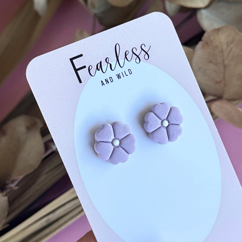 Lavender Petal Studs