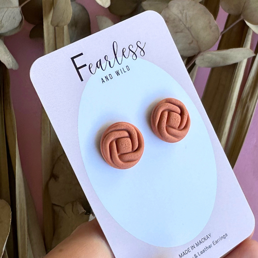 Round Stud Burnt Orange Knot
