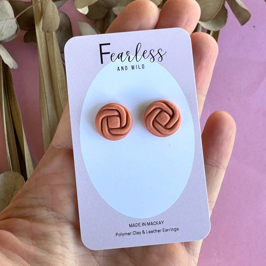 Round Stud Burnt Orange Knot
