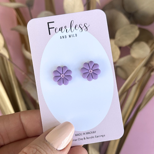 Purple Daisy Studs