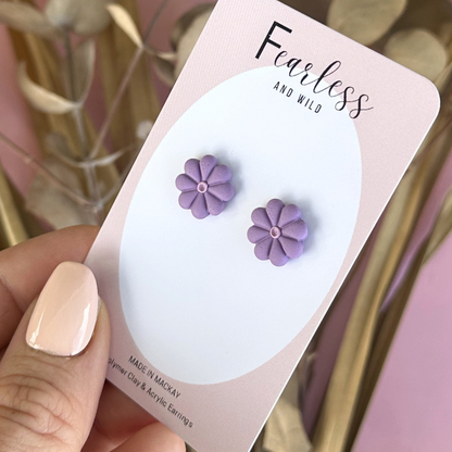 Purple Daisy Studs