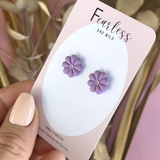 Purple Daisy Studs