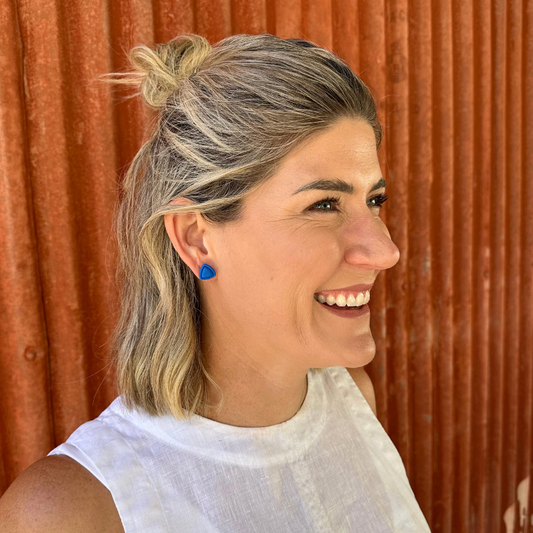 Cobalt Triangle Stud