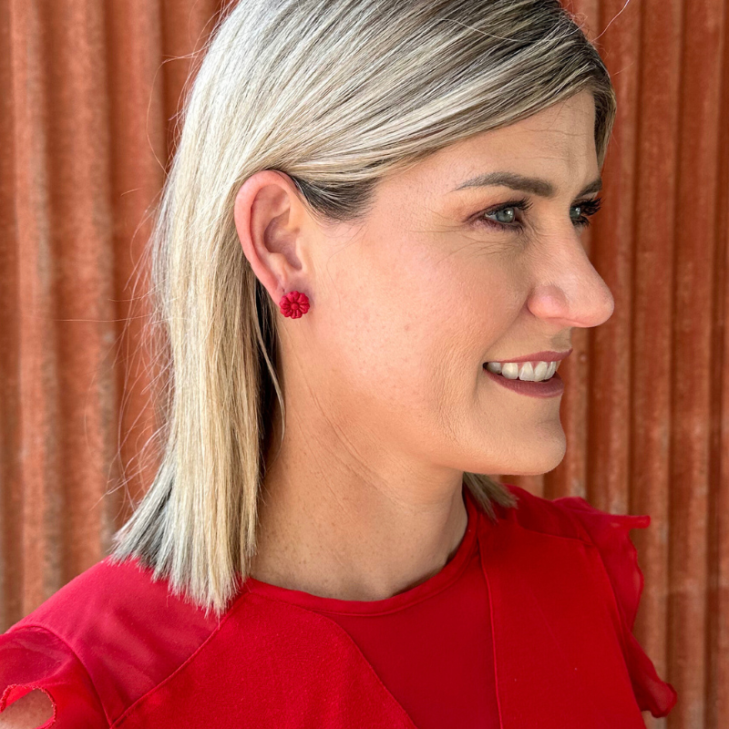 Red Bloom Studs