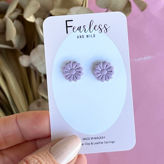 Lavender Flower Studs