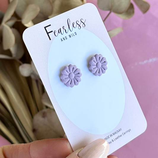 Lavender Flower Studs