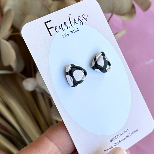 Monochrome Triangle Stud