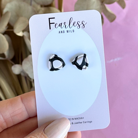 Monochrome Triangle Stud