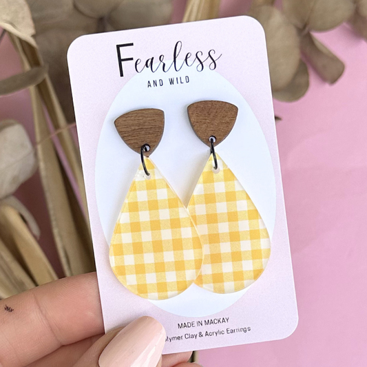 Tia Yellow Gingham Acrylic