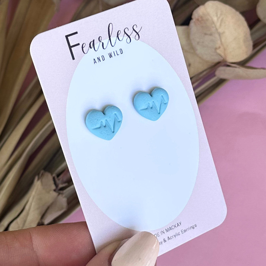 Blue Heart Beat Stud