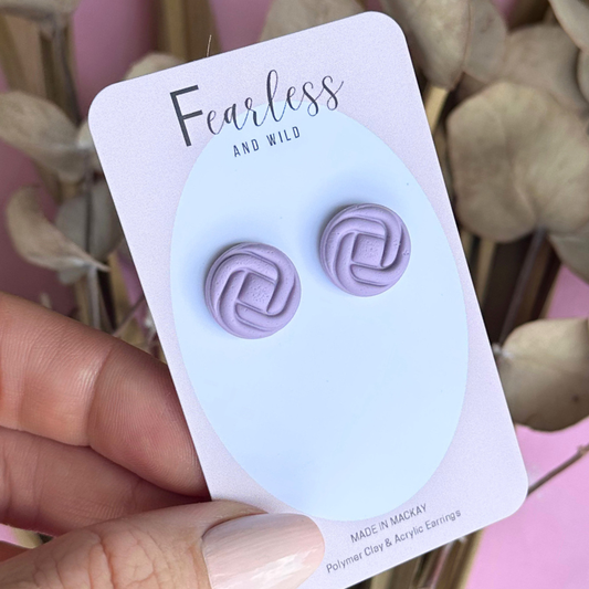 Round Stud Lavender Knot