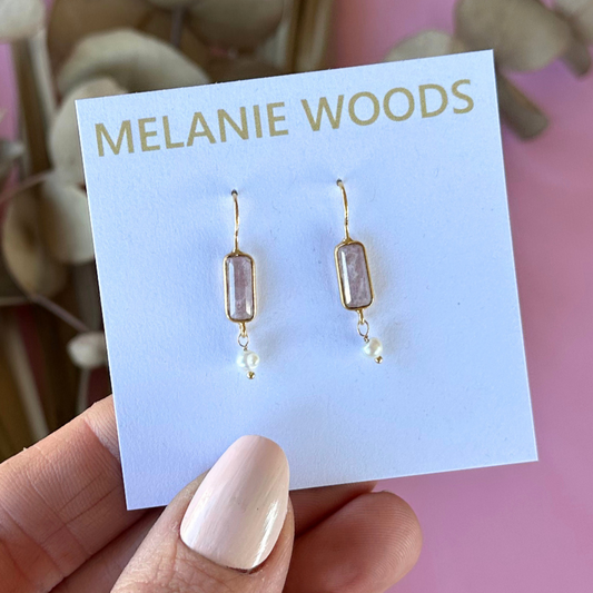 Gold Watermelon Gemstone Drop