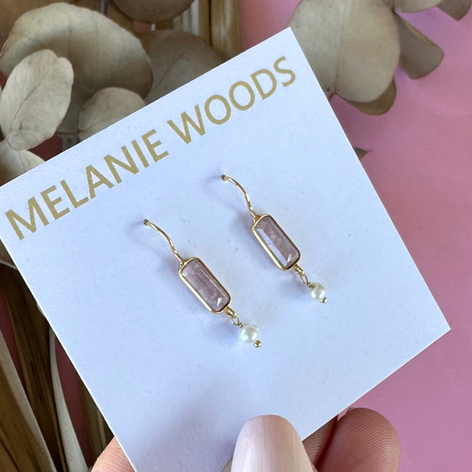 Gold Watermelon Gemstone Drop