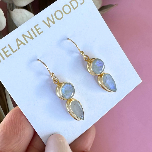 Gold Moonstone Gemstone Drop