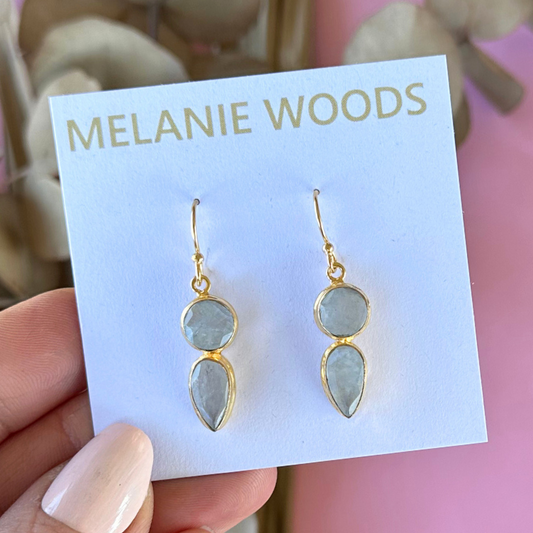 Gold Moonstone Gemstone Drop