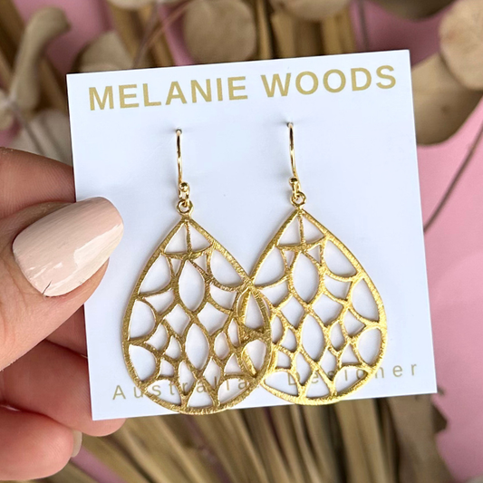 Gold Filigree Teardrop