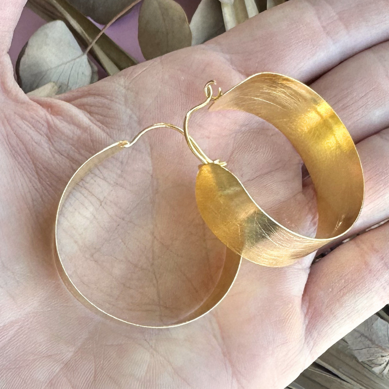 Gold Round Chunky Hoops