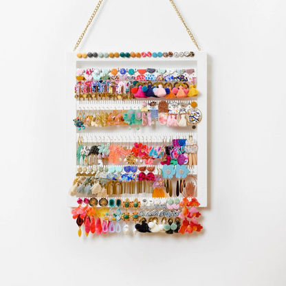 Hanging Adjustable Earring Holder - Luxe White