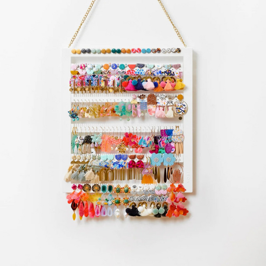 Hanging Adjustable Earring Holder - Luxe White