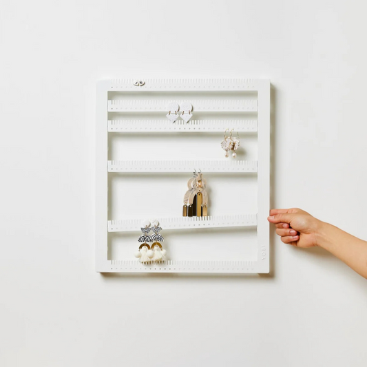 Hanging Adjustable Earring Holder - Luxe White