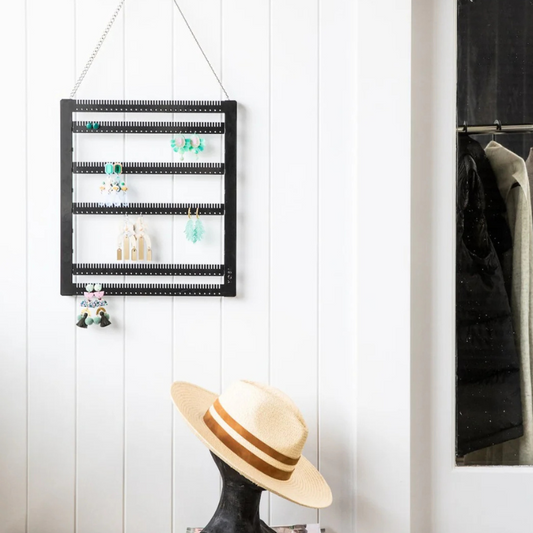 Hanging Adjustable Earring Holder - Luxe Black