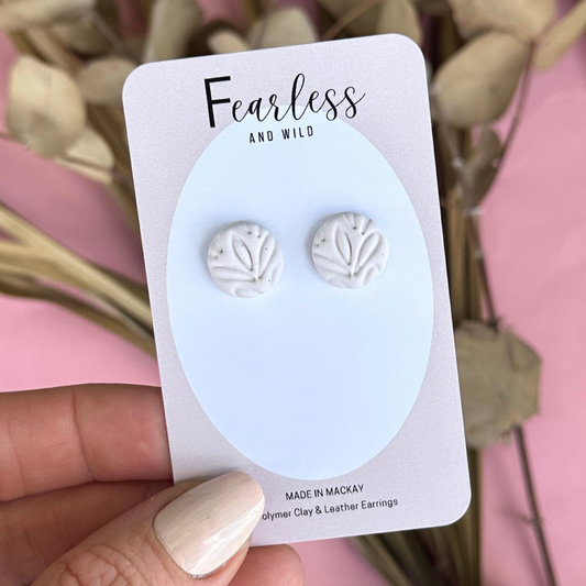Round Nude Stud Floral
