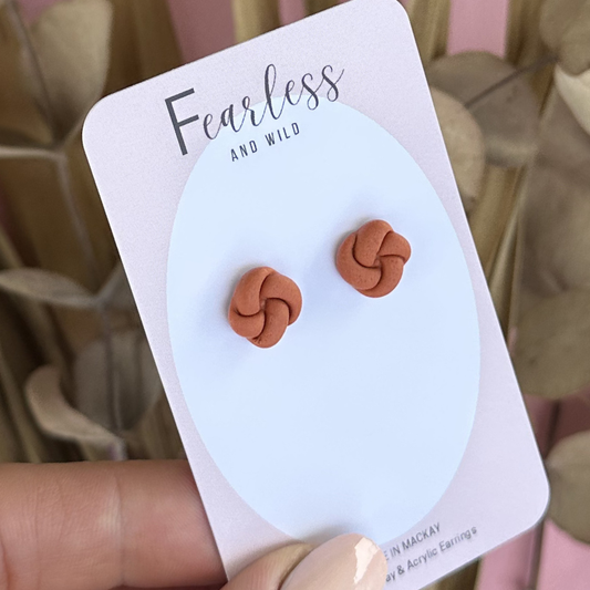 Burnt Orange Knot Stud