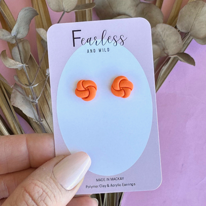 Orange Knot Stud