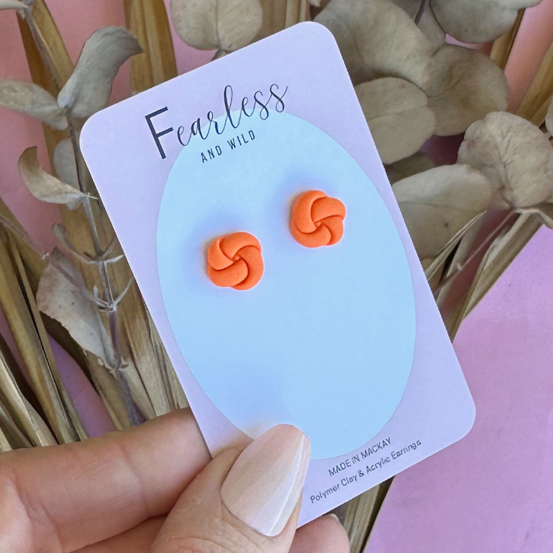 Orange Knot Stud