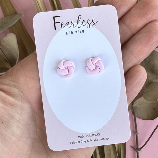 Soft Pink Knot Stud