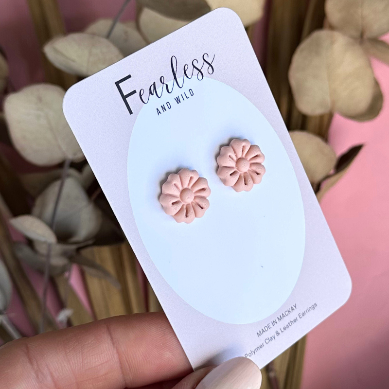 Soft Apricot Bloom Studs
