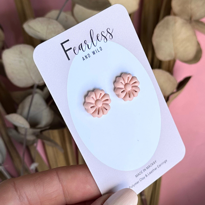 Soft Apricot Bloom Studs