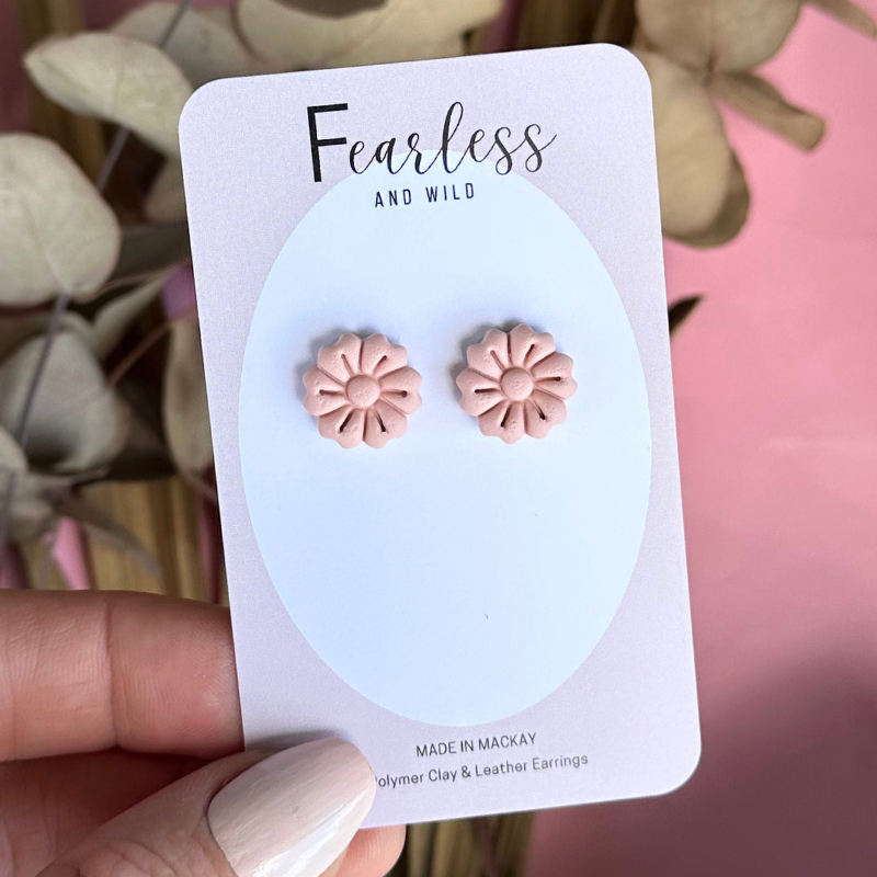 Soft Apricot Bloom Studs