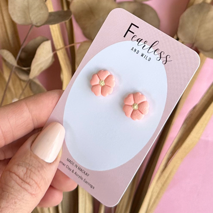 Soft Apricot Petal Studs