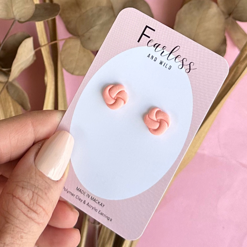 Soft Apricot Knot Stud