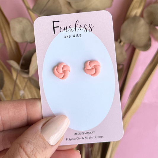 Soft Apricot Knot Stud