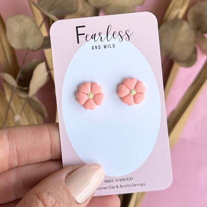 Soft Apricot Petal Studs