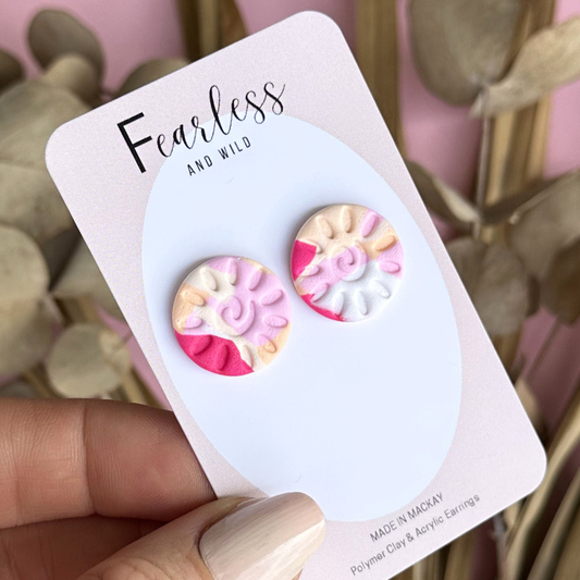 Alexia Statement Stud Pink Mix