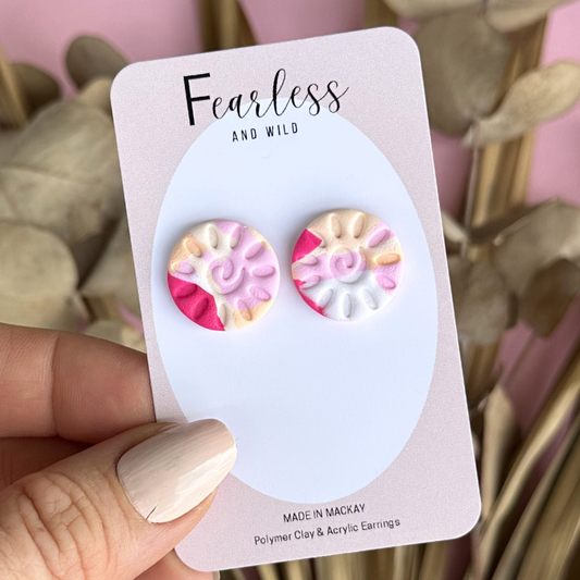 Alexia Statement Stud Pink Mix