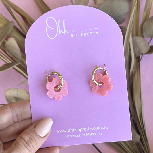 Cotton Candy Daisy Hoop Acrylic