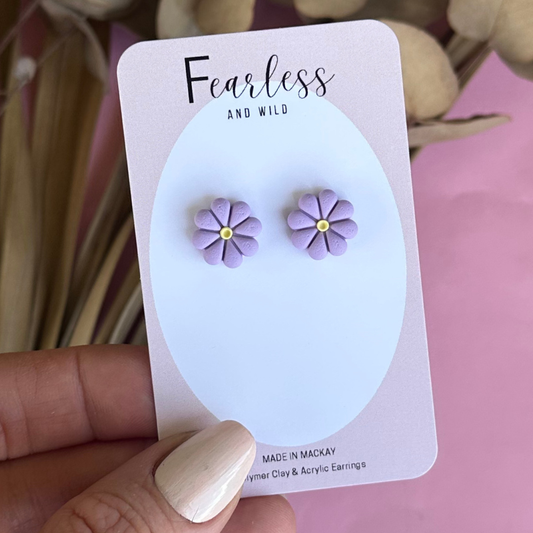 Lavender Daisy Studs