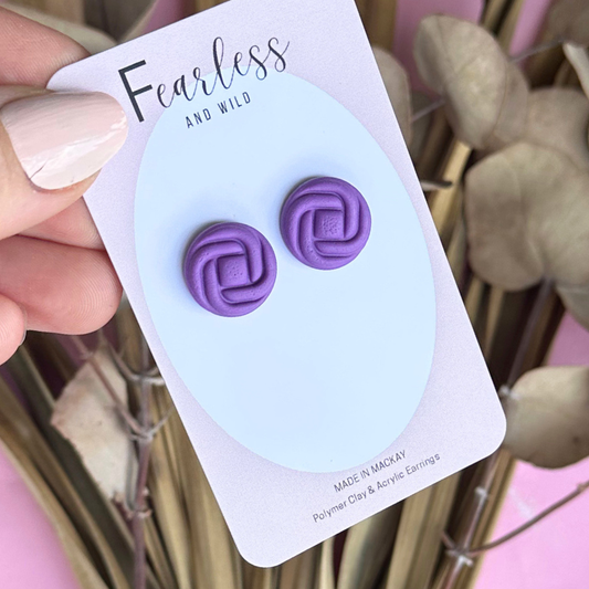 Round Stud Purple Knot