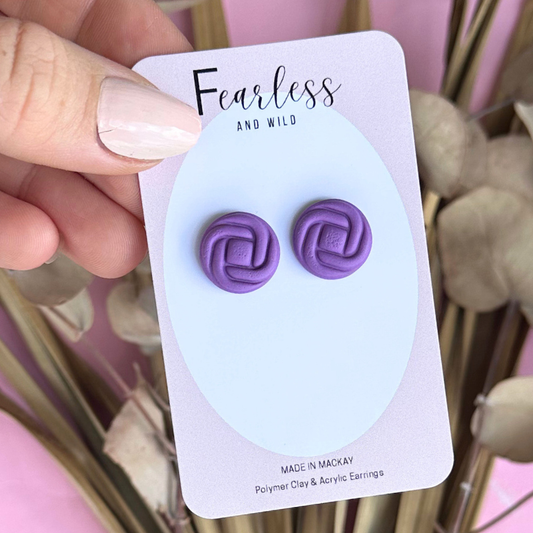 Round Stud Purple Knot