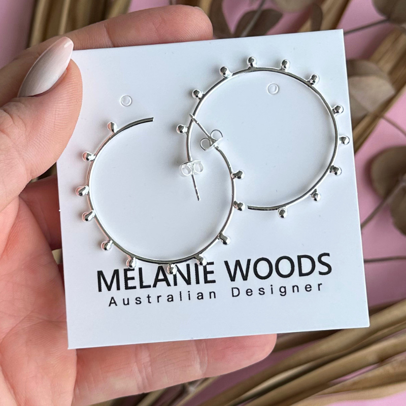 Silver Filigree Ball Hoops
