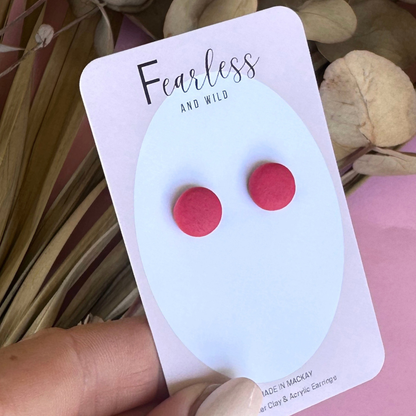 Deep Coral Mini Stud