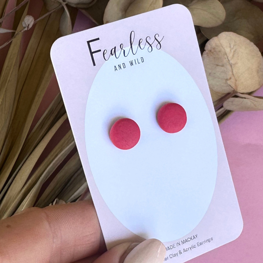 Deep Coral Mini Stud