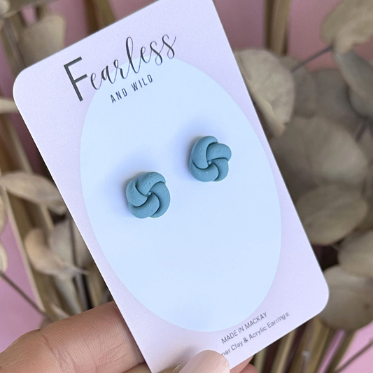 Teal Knot Stud
